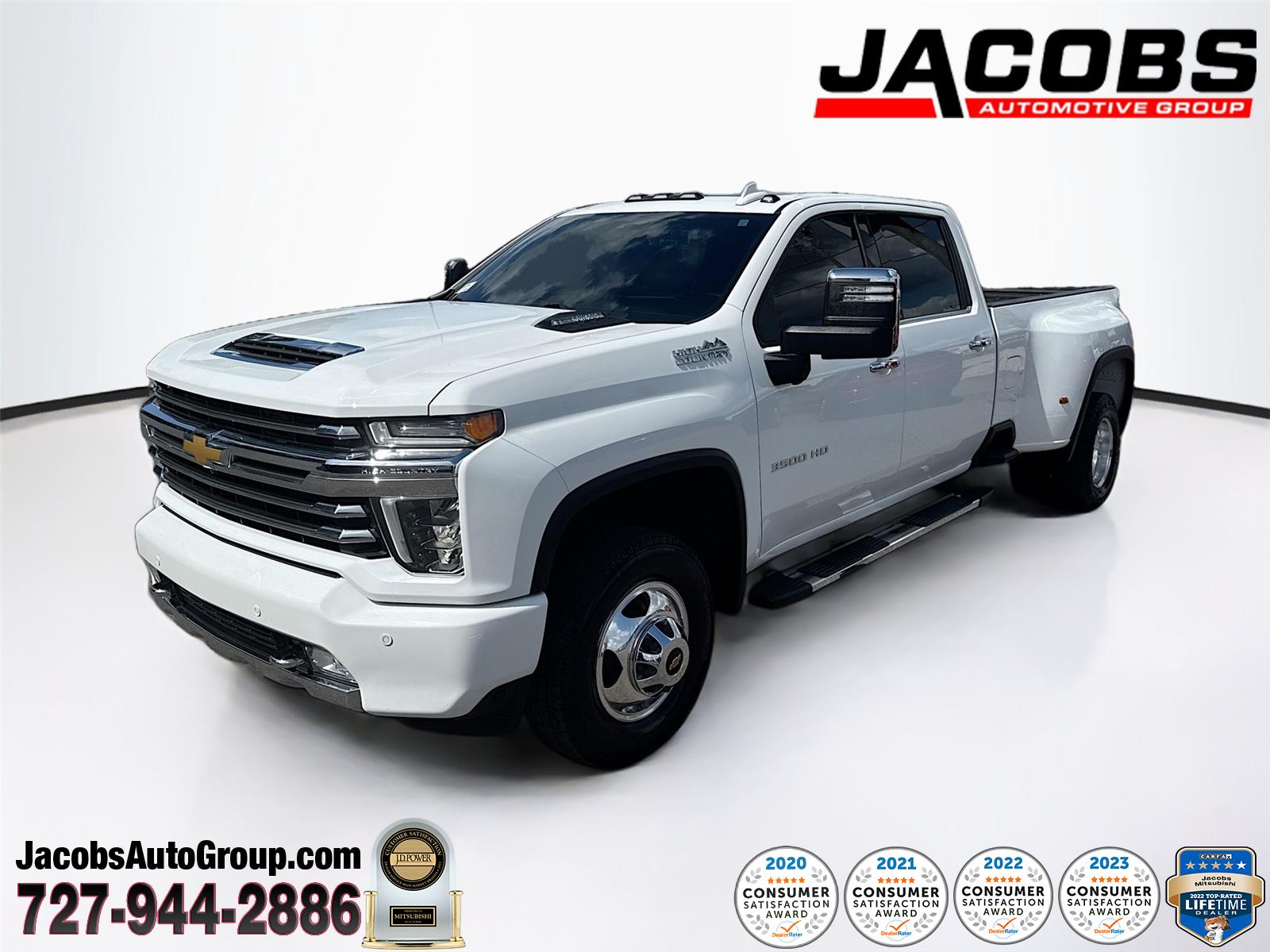 Summit White 2021 Chevrolet Silverado 3500HD High Country Crew Cab 4WD Pickup Truck Four-Wheel Drive Automatic