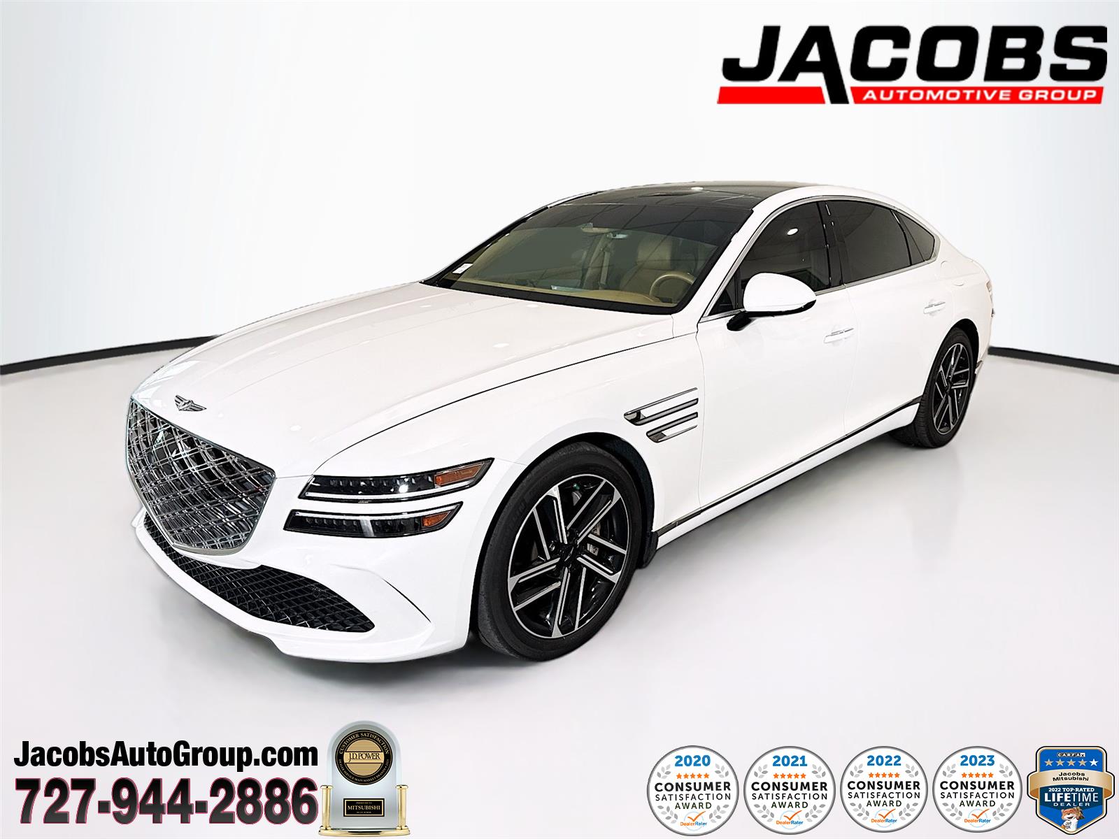 Uyuni White 2025 Genesis G80 2.5T Advanced AWD Sedan All-Wheel Drive Automatic
