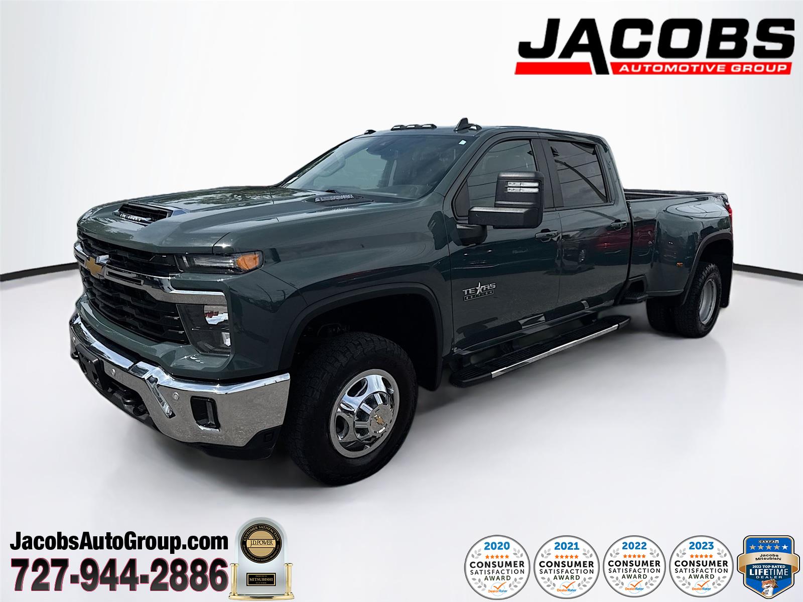 Cypress Gray 2025 Chevrolet Silverado 3500HD LT Crew Cab 4WD Pickup Truck Four-Wheel Drive Automatic