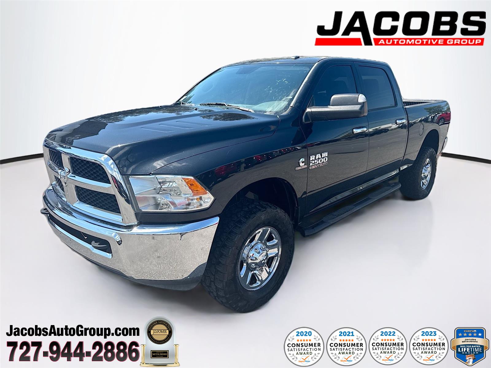 Brilliant Black Crystal Pearlcoat 2017 RAM 2500 SLT Crew Cab 4WD Pickup Truck Four-Wheel Drive 6-Speed Automatic