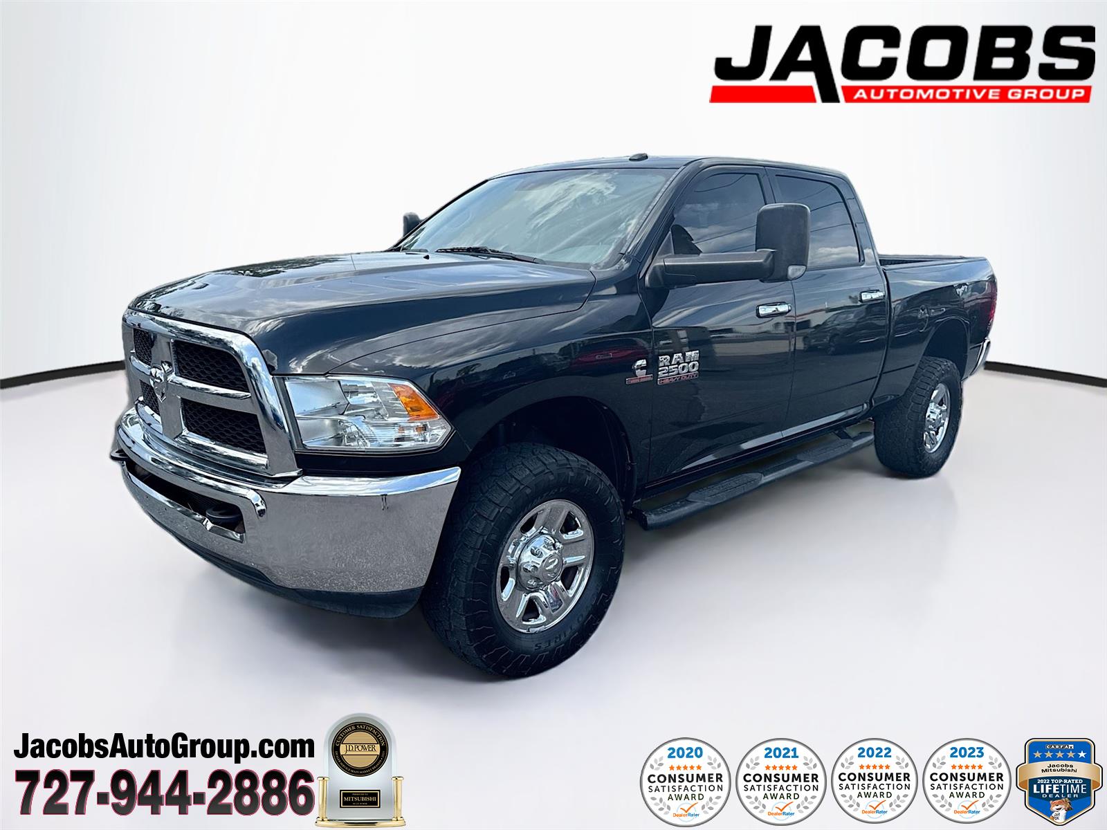 Brilliant Black Crystal Pearlcoat 2017 RAM 2500 SLT Crew Cab 4WD Pickup Truck Four-Wheel Drive 6-Speed Automatic