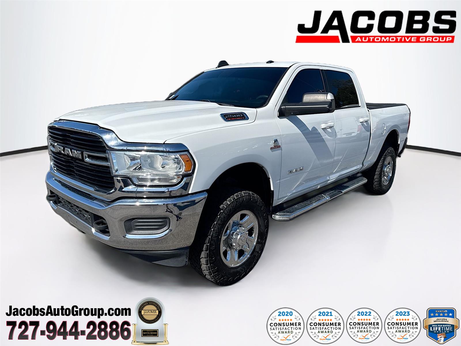 Bright White Clearcoat 2021 RAM 2500 Big Horn Crew Cab 4WD Pickup Truck Four-Wheel Drive 6-Speed Automatic