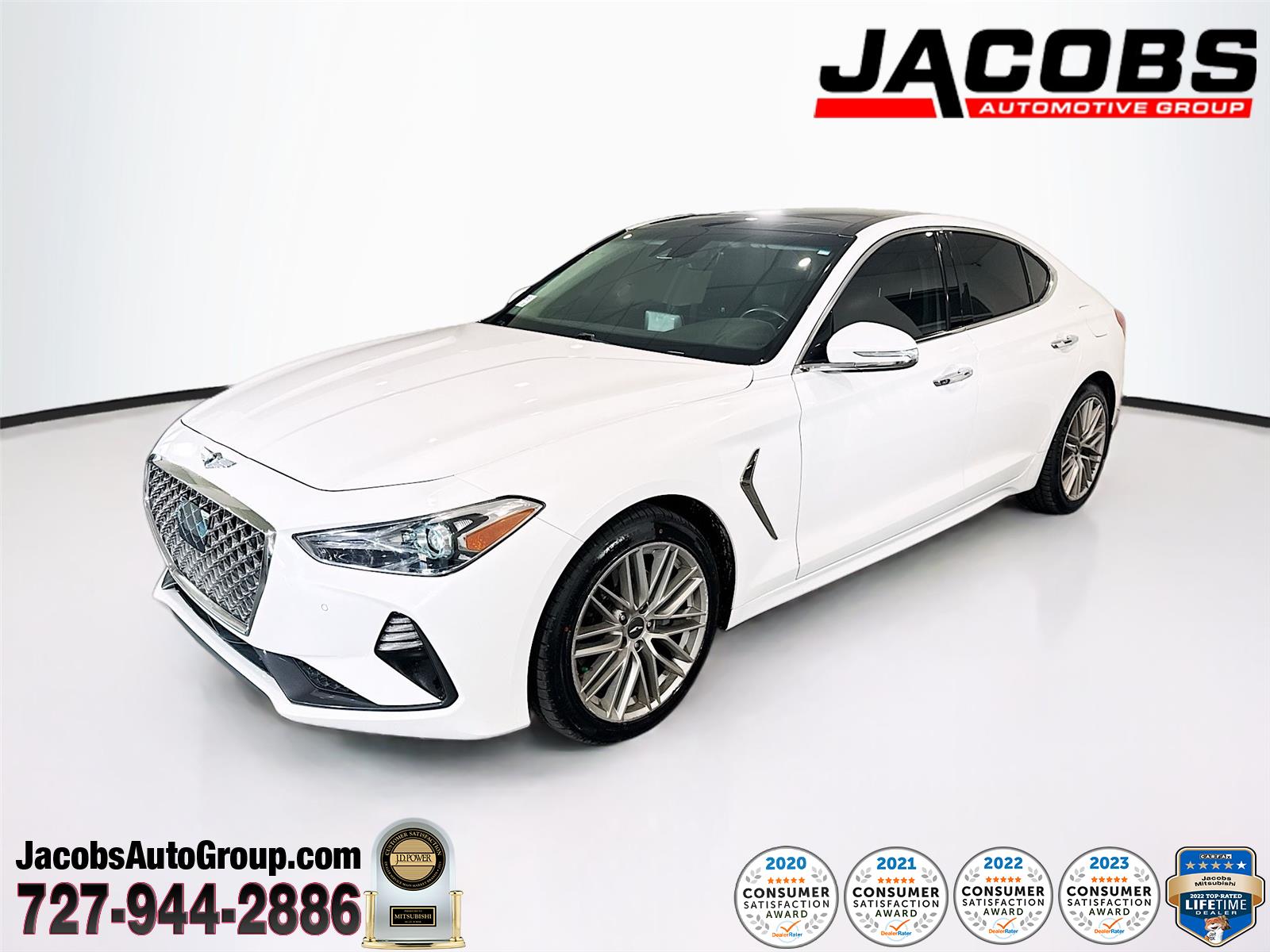 Uyuni White 2020 Genesis G70 2.0T RWD Sedan Rear-Wheel Drive Automatic