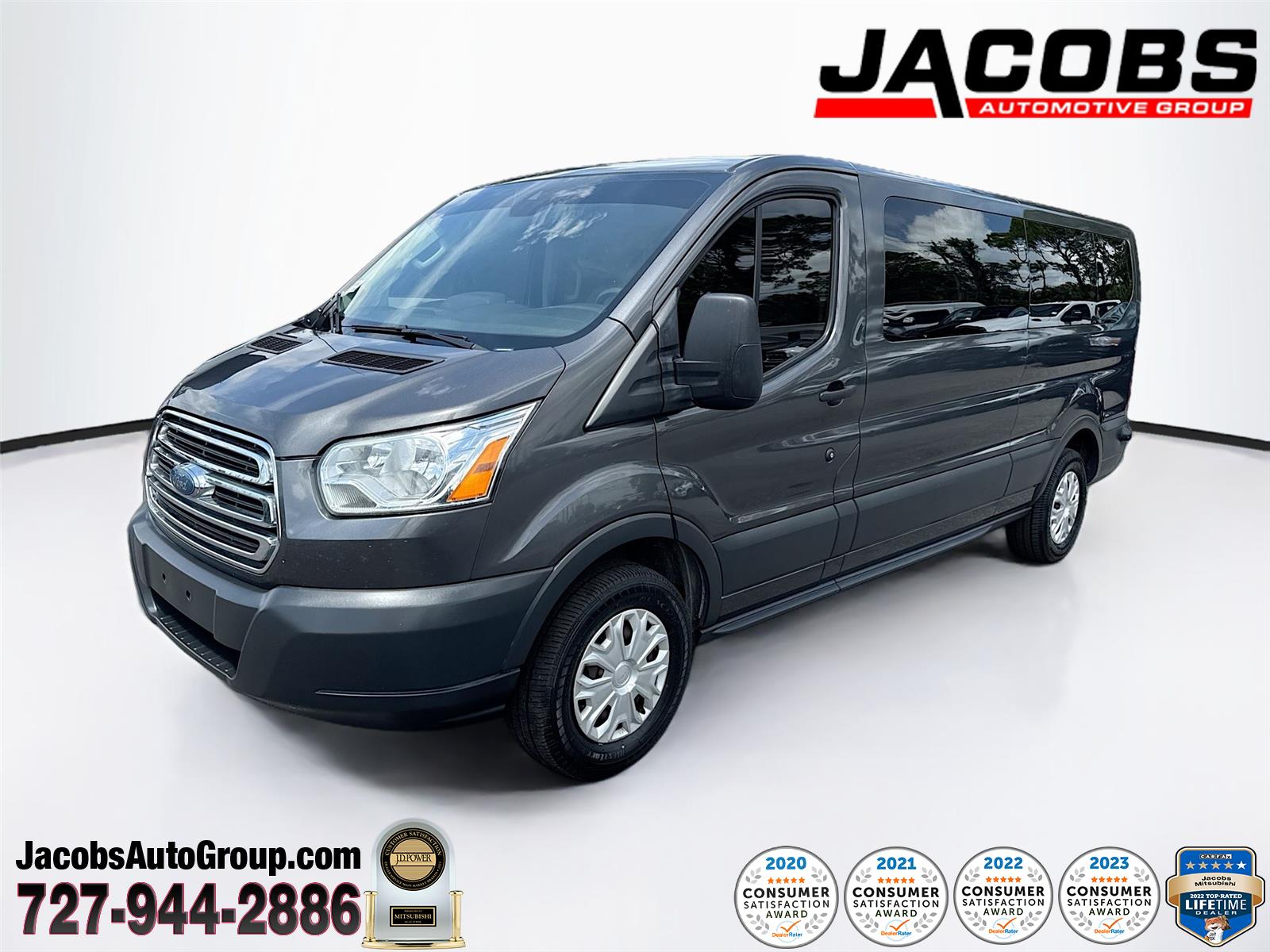 Gray (Magnetic Metallic) 2017 Ford Transit Passenger 350 XLT Low Roof LWB RWD with 60/40 Passenger-Side Doors Van Rear-Wheel Drive 6-Speed Automatic Overdrive
