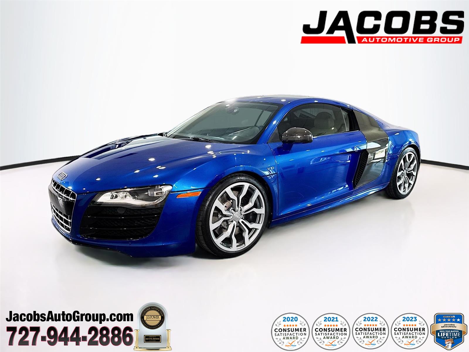 Blue 2009 Audi R8 Coupe
