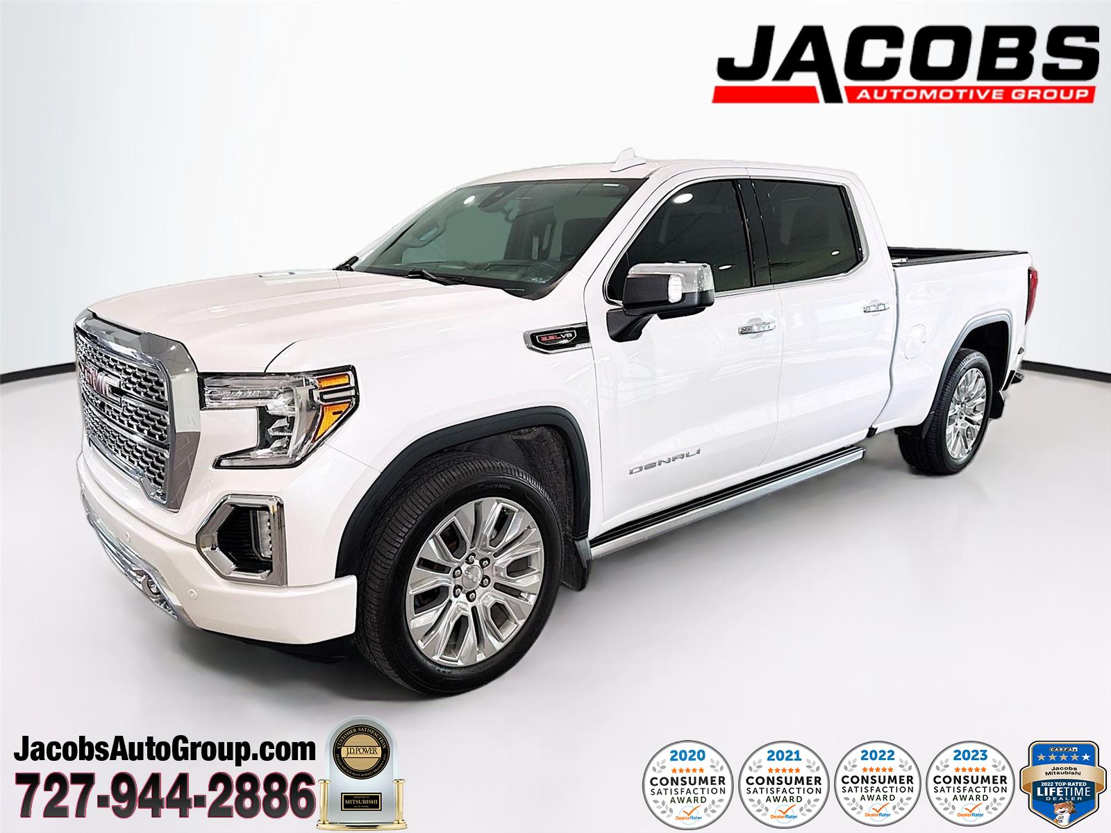 White Frost Tricoat 2022 GMC Sierra 1500 Limited Denali Crew Cab 4WD Pickup Truck Four-Wheel Drive Automatic