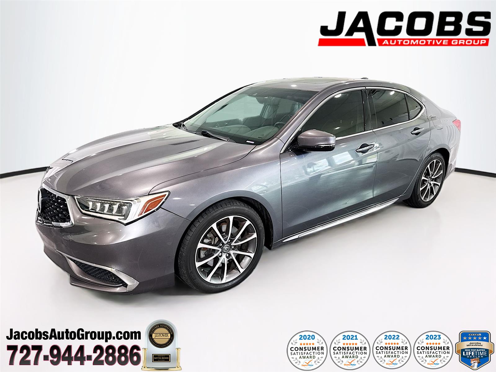 Gray (Modern Steel Metallic) 2018 Acura TLX Sedan Front-Wheel Drive Automatic