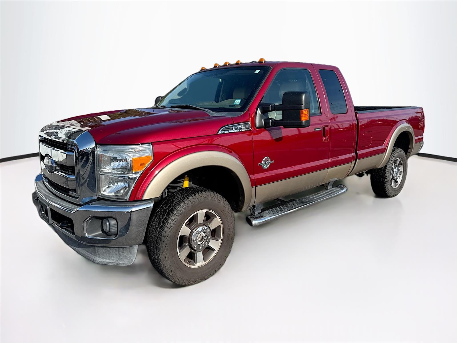 Vermillion Red 2014 Ford F-250 Super Duty Lariat SuperCab 4WD Pickup Truck Four-Wheel Drive 6-Speed Automatic