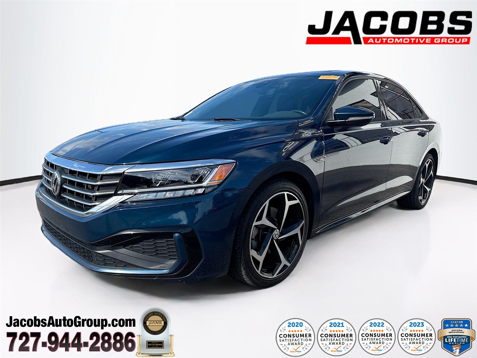 Tourmaline Blue Metallic 2021 Volkswagen Passat 2.0T R-Line FWD Sedan Front-Wheel Drive Automatic