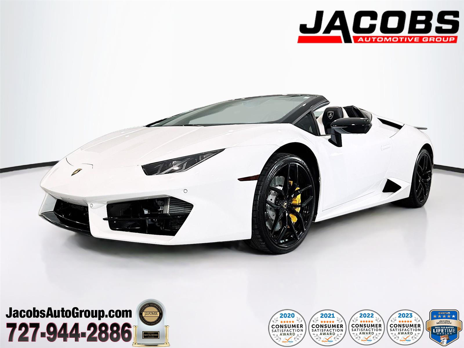 Bianco Monocerus 2018 Lamborghini Huracan Convertible Rear-Wheel Drive Automatic