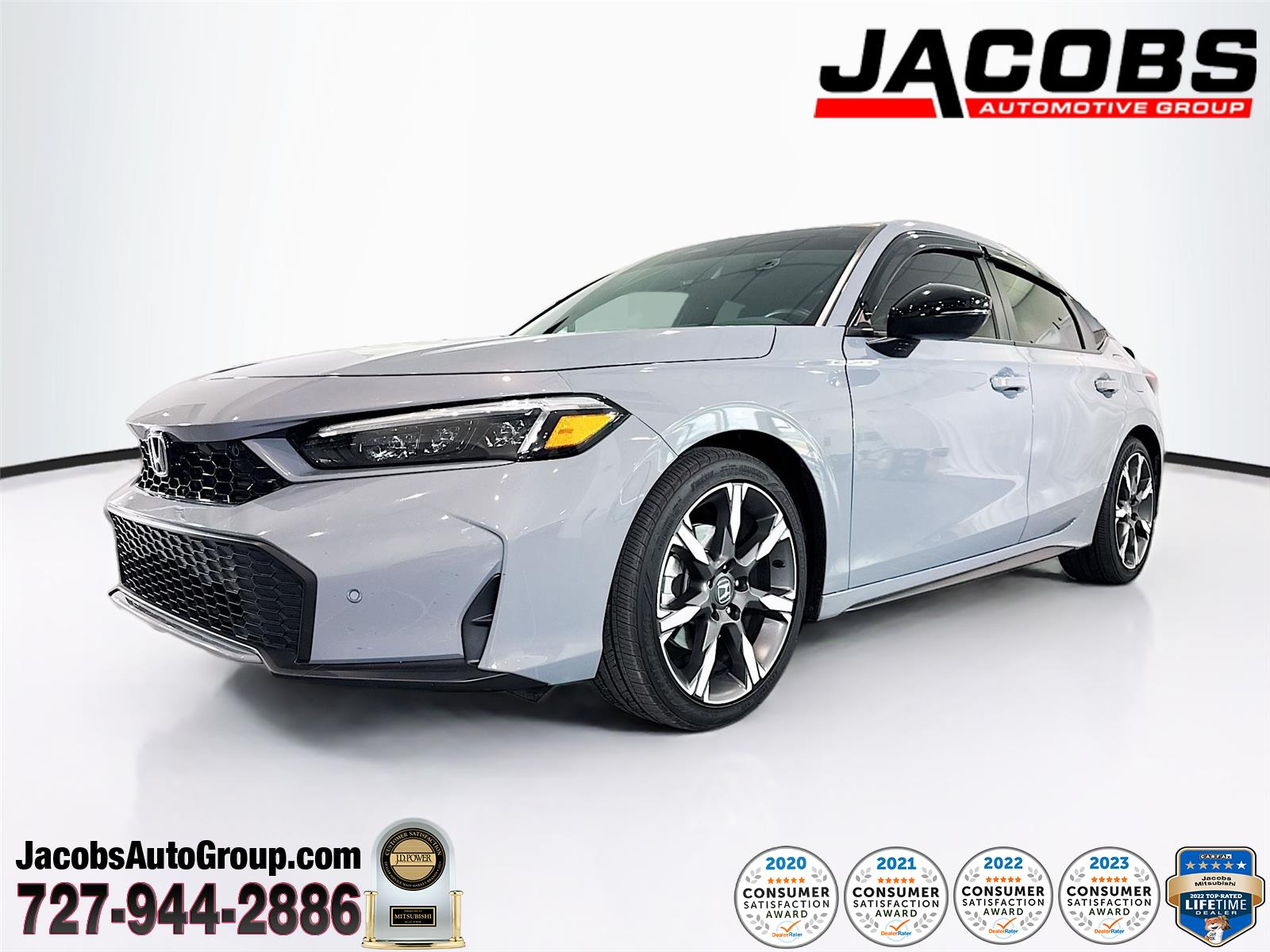 Urban Gray Pearl 2025 Honda Civic Hybrid Hatchback Front-Wheel Drive Continuously Variable Transmission