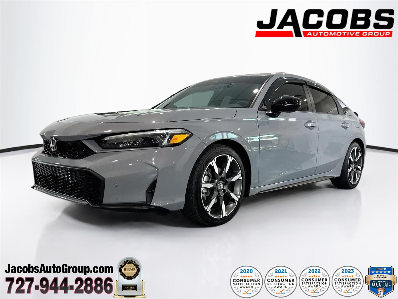 Urban Gray Pearl 2025 Honda Civic Hybrid Hatchback Front-Wheel Drive Continuously Variable Transmission