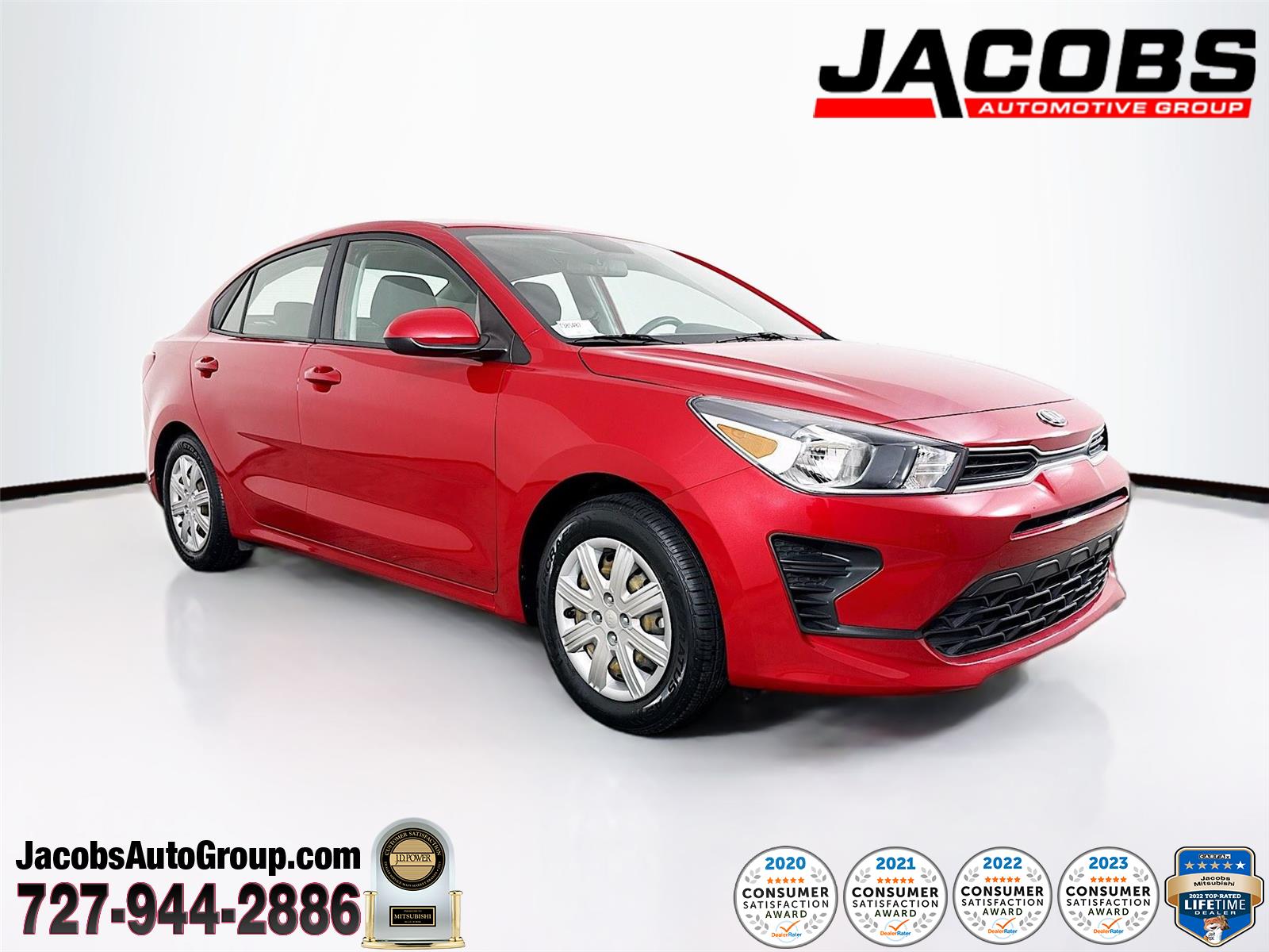 Currant Red 2021 Kia Rio Sedan Front-Wheel Drive Continuously Variable Transmission