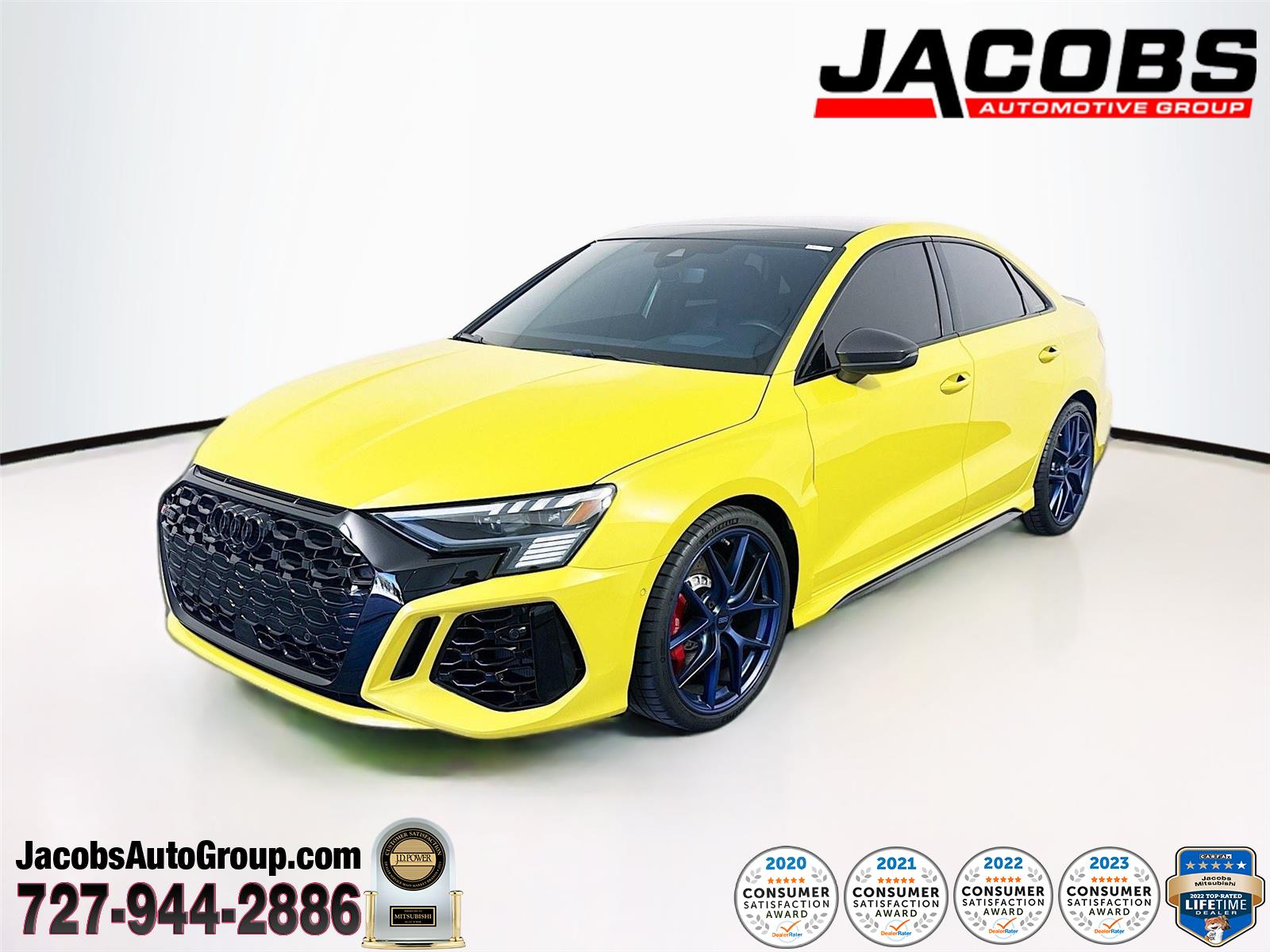 Python Yellow Metallic 2024 Audi RS 3 Sedan All-Wheel Drive Automatic