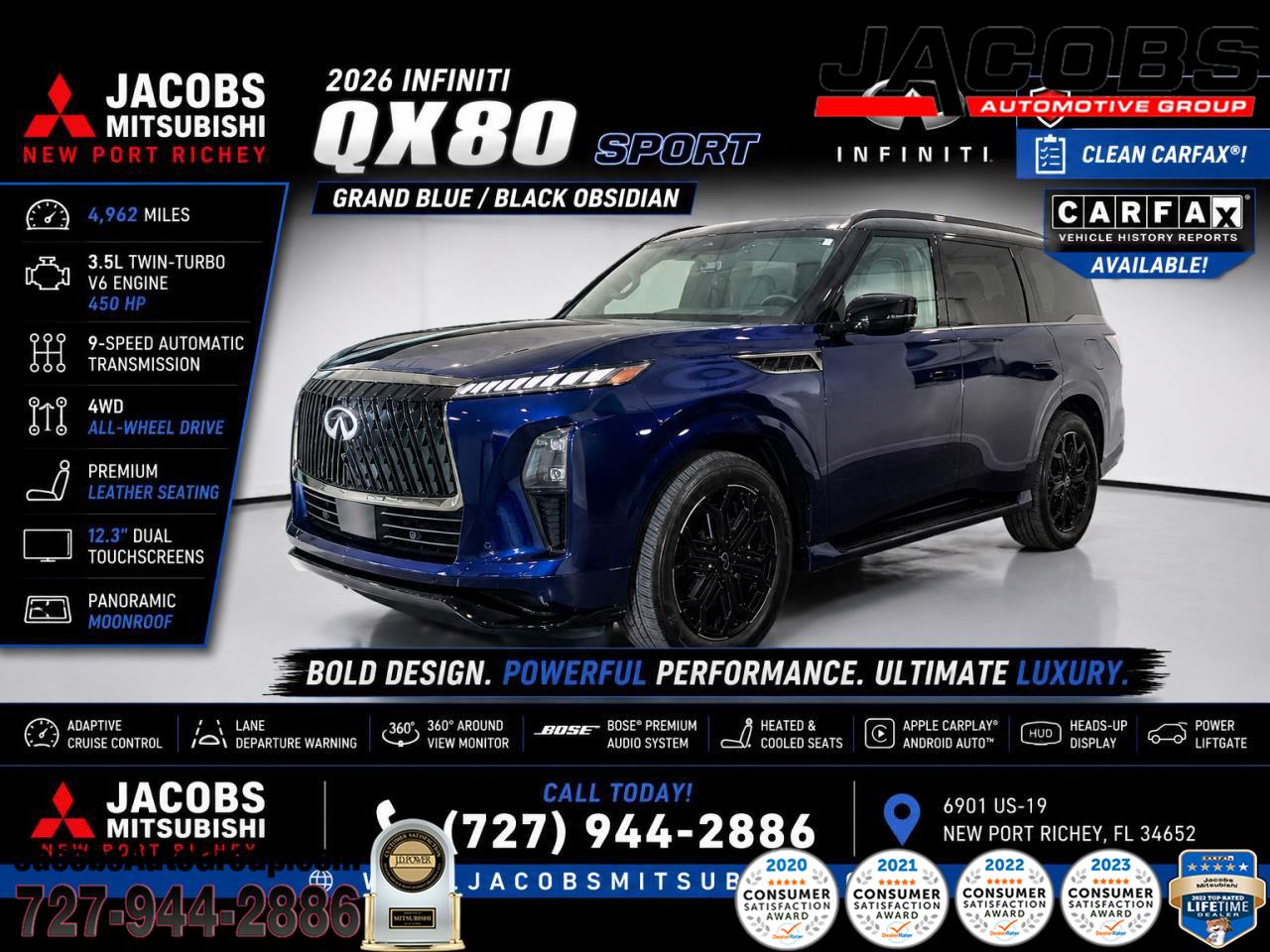 Grand Blue/Black Obsidian 2026 INFINITI QX80 SUV / Crossover All-Wheel Drive Automatic
