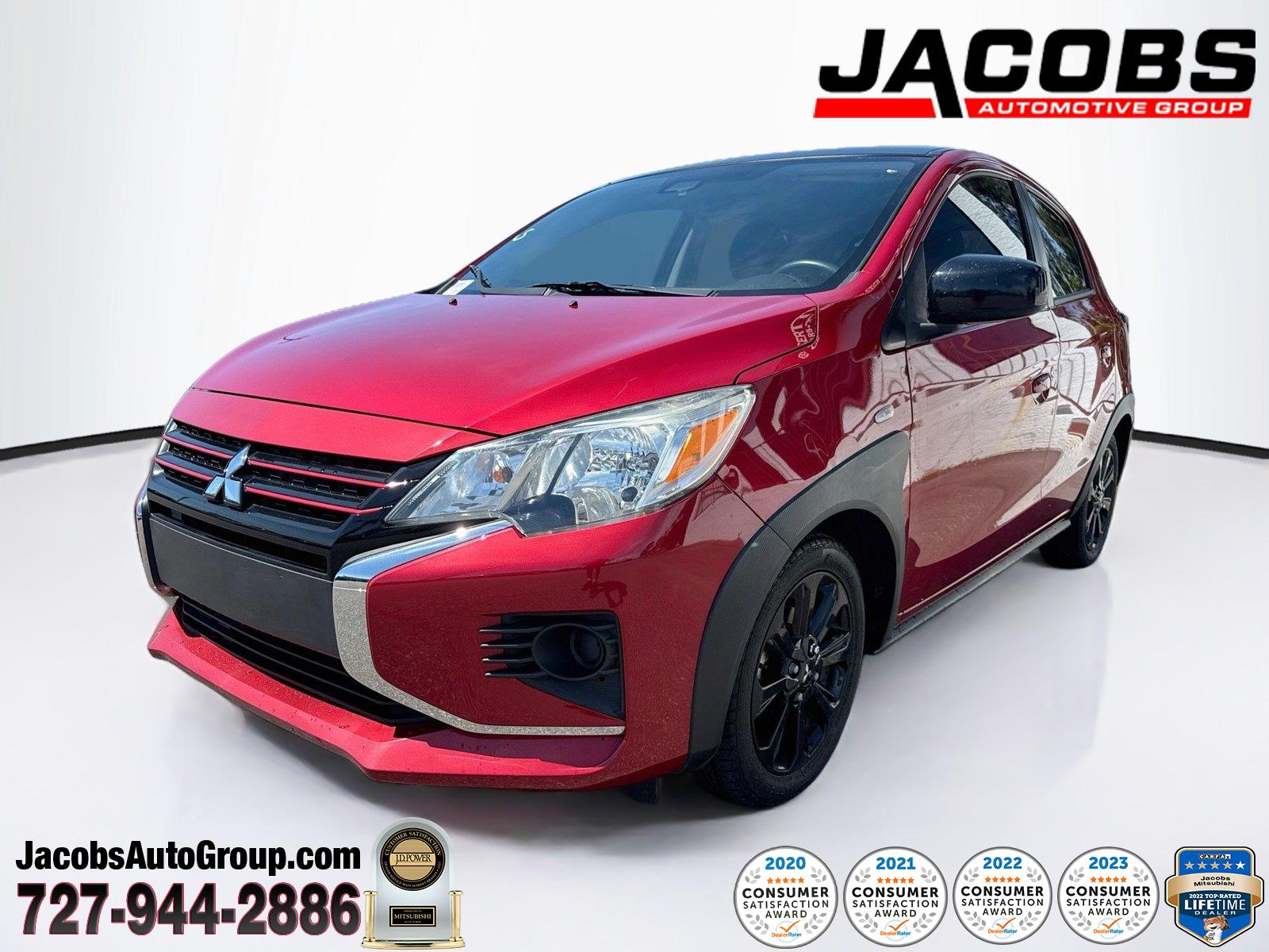 Infrared Metallic w/Black Roof 2023 Mitsubishi Mirage Hatchback Front-Wheel Drive Continuously Variable Transmission