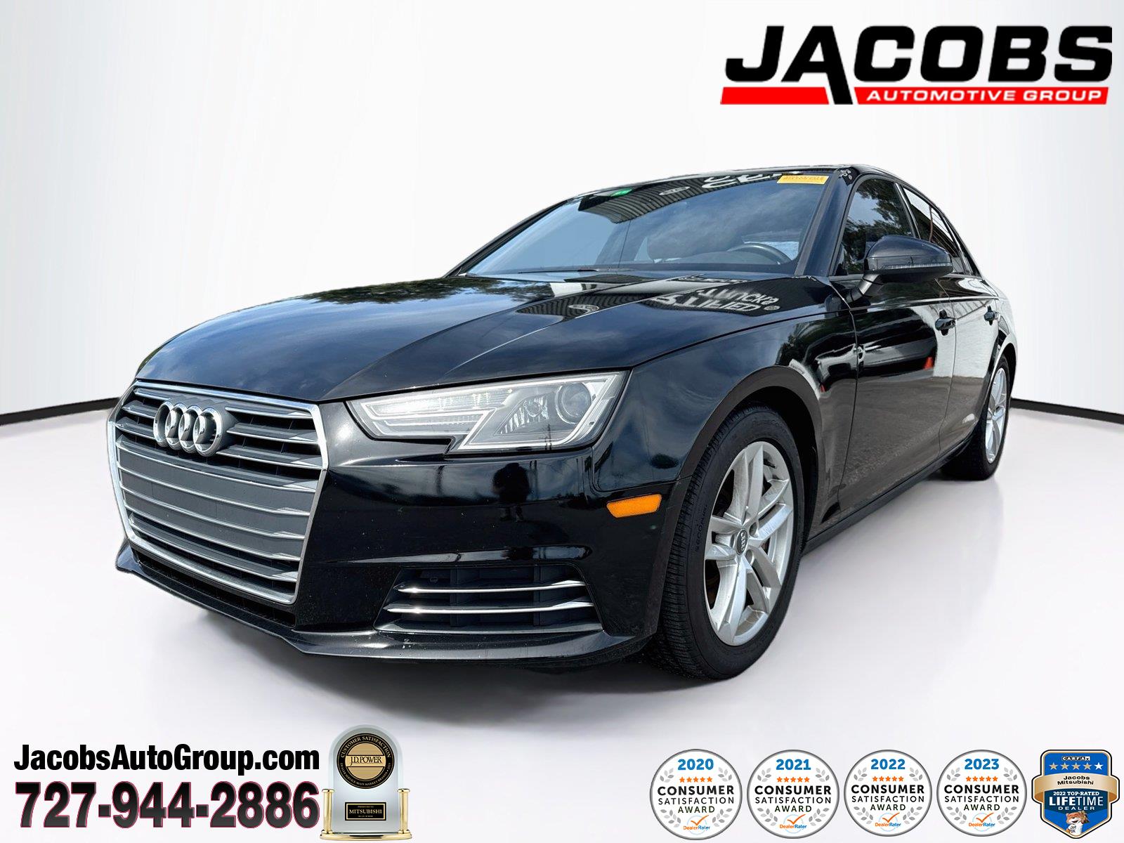 Brilliant Black 2017 Audi A4 Sedan Front-Wheel Drive Automatic