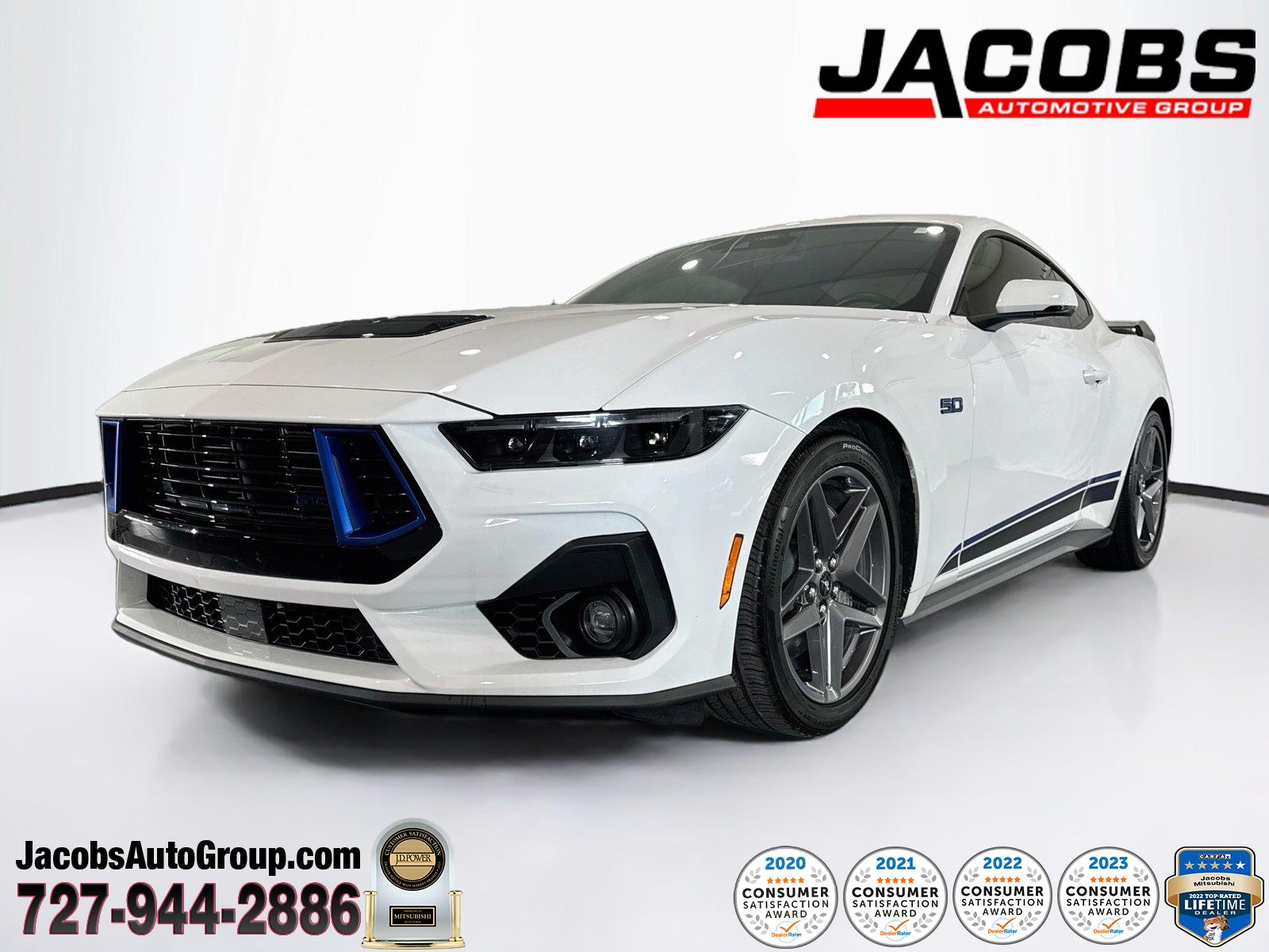 Oxford White 2024 Ford Mustang Coupe Rear-Wheel Drive Automatic