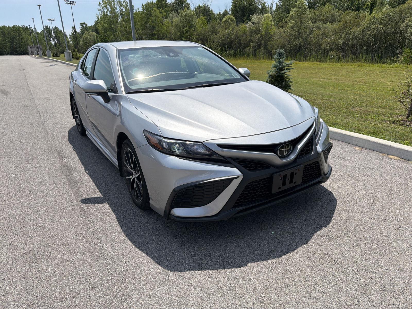 Used 2023 Celestial Silver Metallic Toyota SE image 2