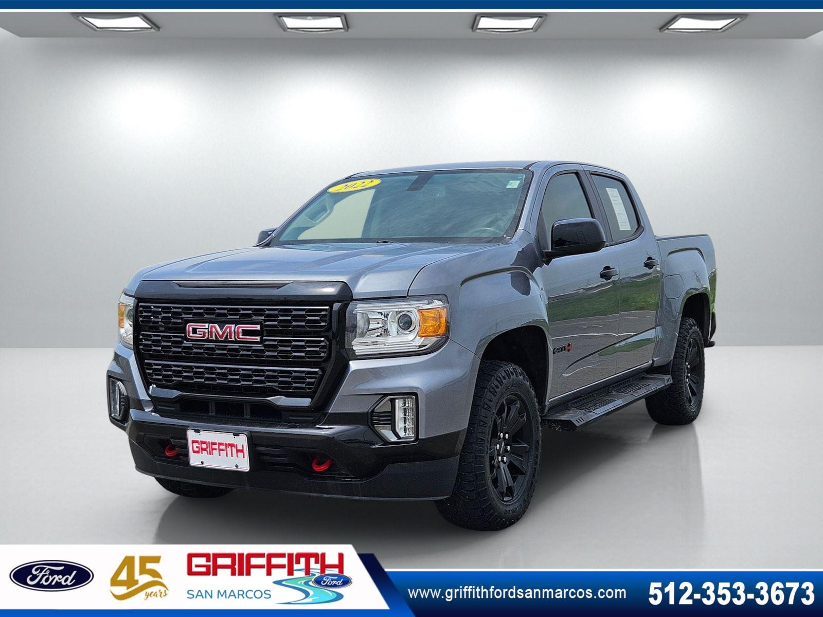 Gray (Satin Steel Metallic) 2022 GMC Canyon AT4 Crew Cab 4WD with Leather Pickup Truck Four-Wheel Drive 8-Speed Automatic