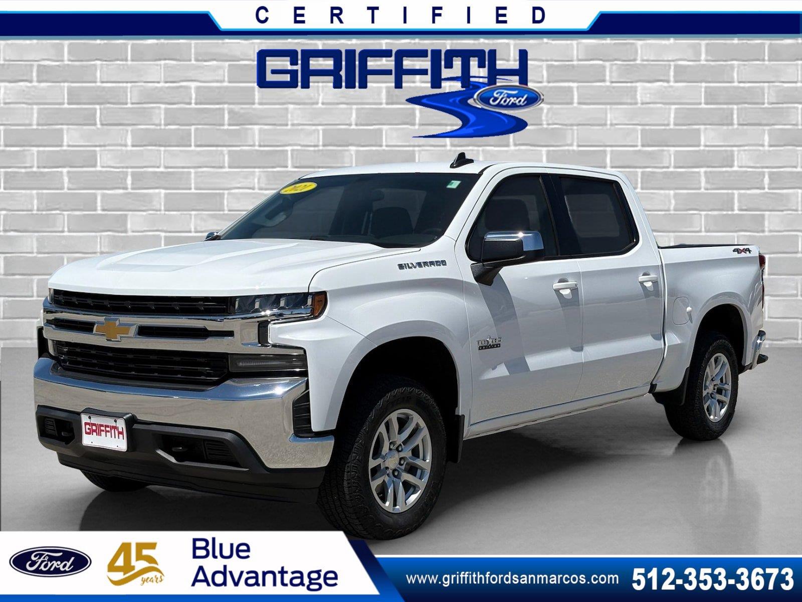 Summit White 2021 Chevrolet Silverado 1500 Pickup Truck Four-Wheel Drive 8-Speed Automatic