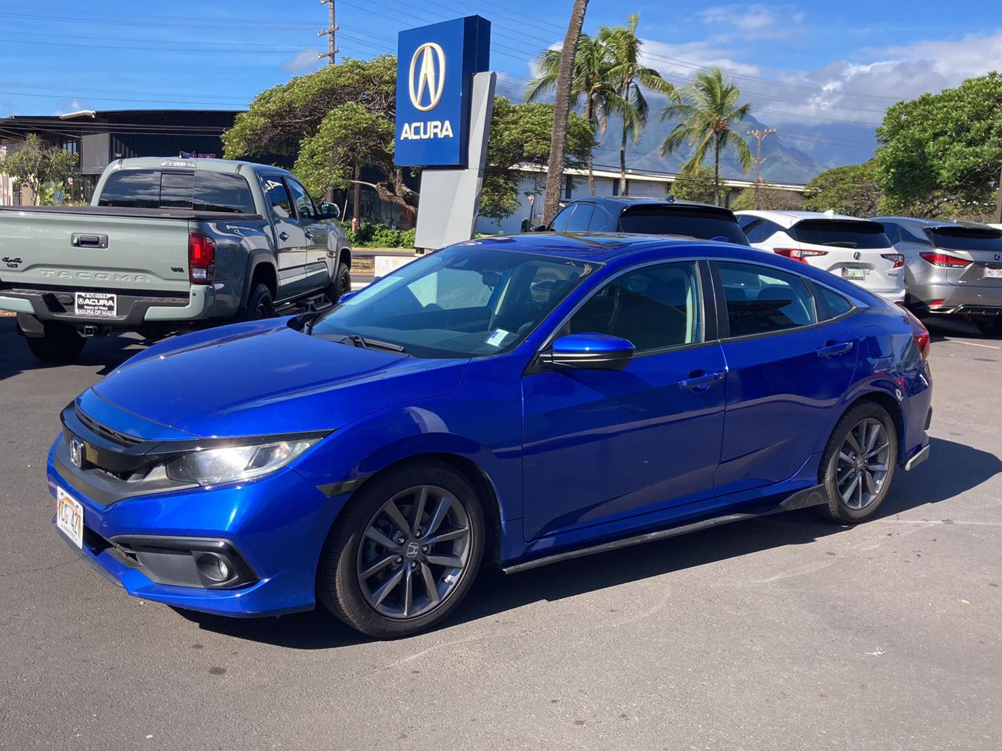 Aegean Blue Metallic 2021 Honda Civic Sedan Front-Wheel Drive Continuously Variable Transmission
