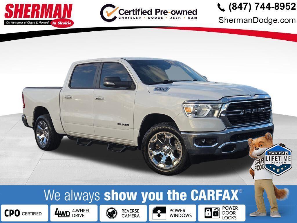 Bright White Clearcoat 2020 RAM 1500 Big Horn Crew Cab 4WD Pickup Truck Four-Wheel Drive 8-Speed Automatic