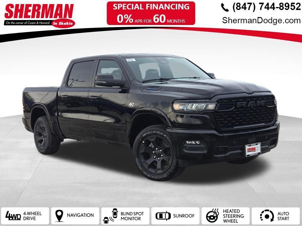 Diamond Black Crystal Pearlcoat 2026 RAM 1500 Big Horn Crew Cab 4WD Pickup Truck Four-Wheel Drive 8-Speed Automatic