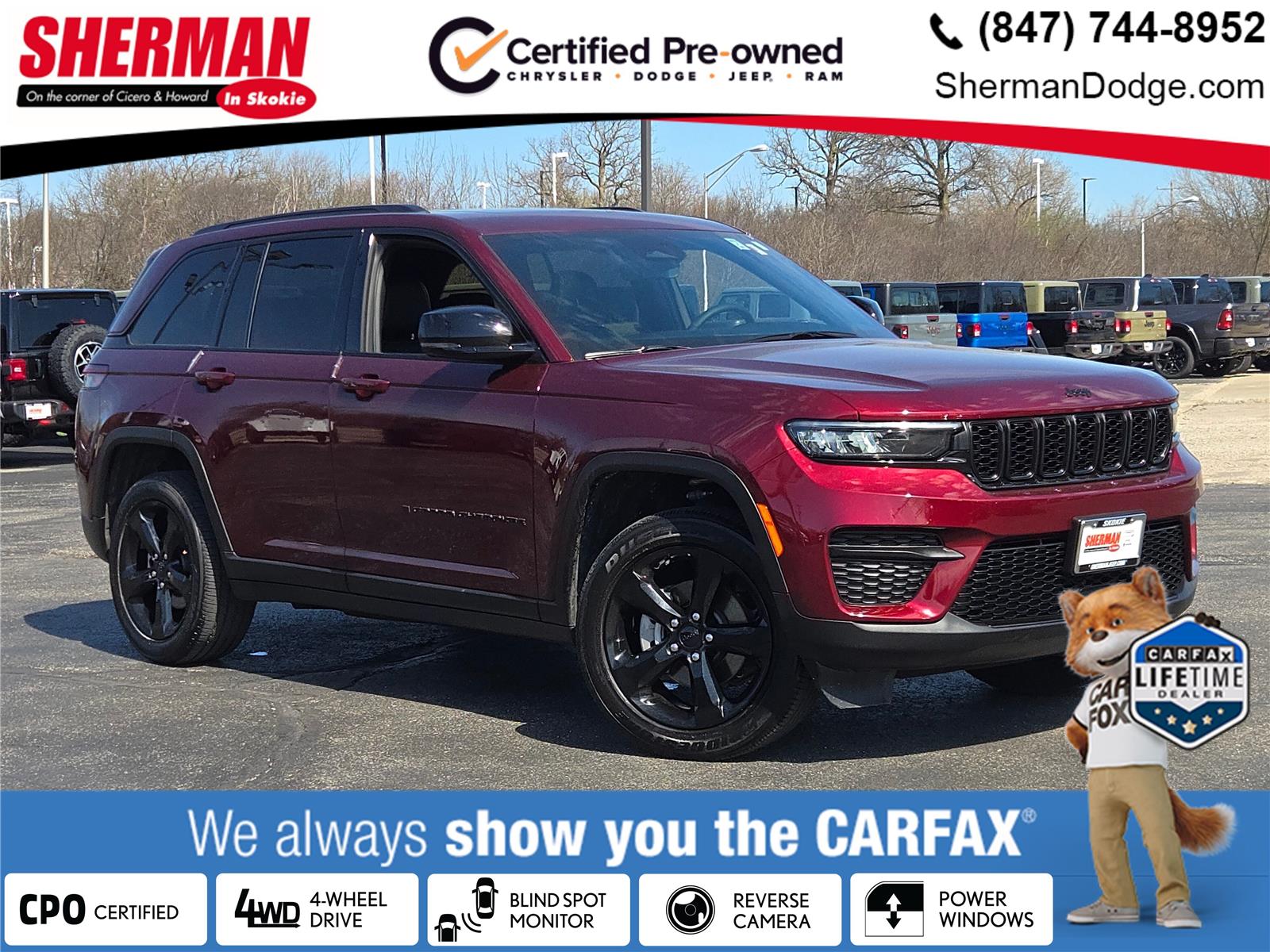 Velvet Red Pearlcoat 2025 Jeep Grand Cherokee Altitude X 4WD SUV / Crossover Four-Wheel Drive 8-Speed Automatic