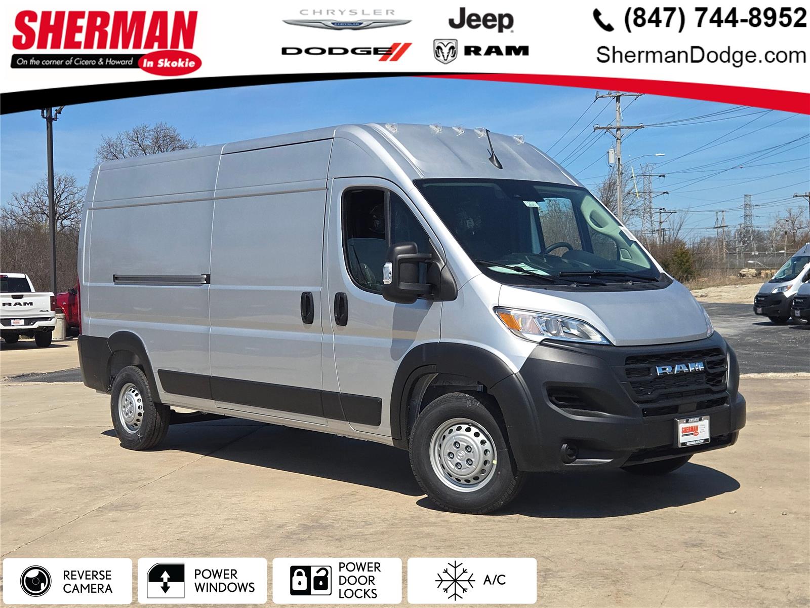 Bright Silver Metallic Clearcoat 2026 RAM ProMaster 2500 Tradesman 159 High Roof Cargo Van FWD Van Front-Wheel Drive Automatic