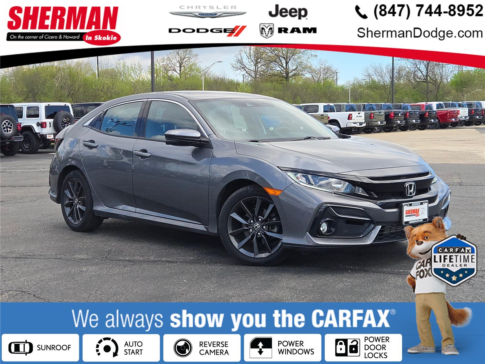 Polished Metal Metallic 2021 Honda Civic Hatchback EX FWD Hatchback Front-Wheel Drive Continuously Variable Transmission