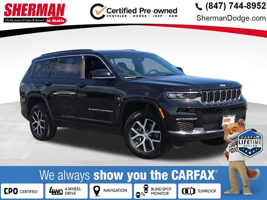 Diamond Black Crystal Pearlcoat 2025 Jeep Grand Cherokee L Limited 4WD SUV / Crossover Four-Wheel Drive 8-Speed Automatic