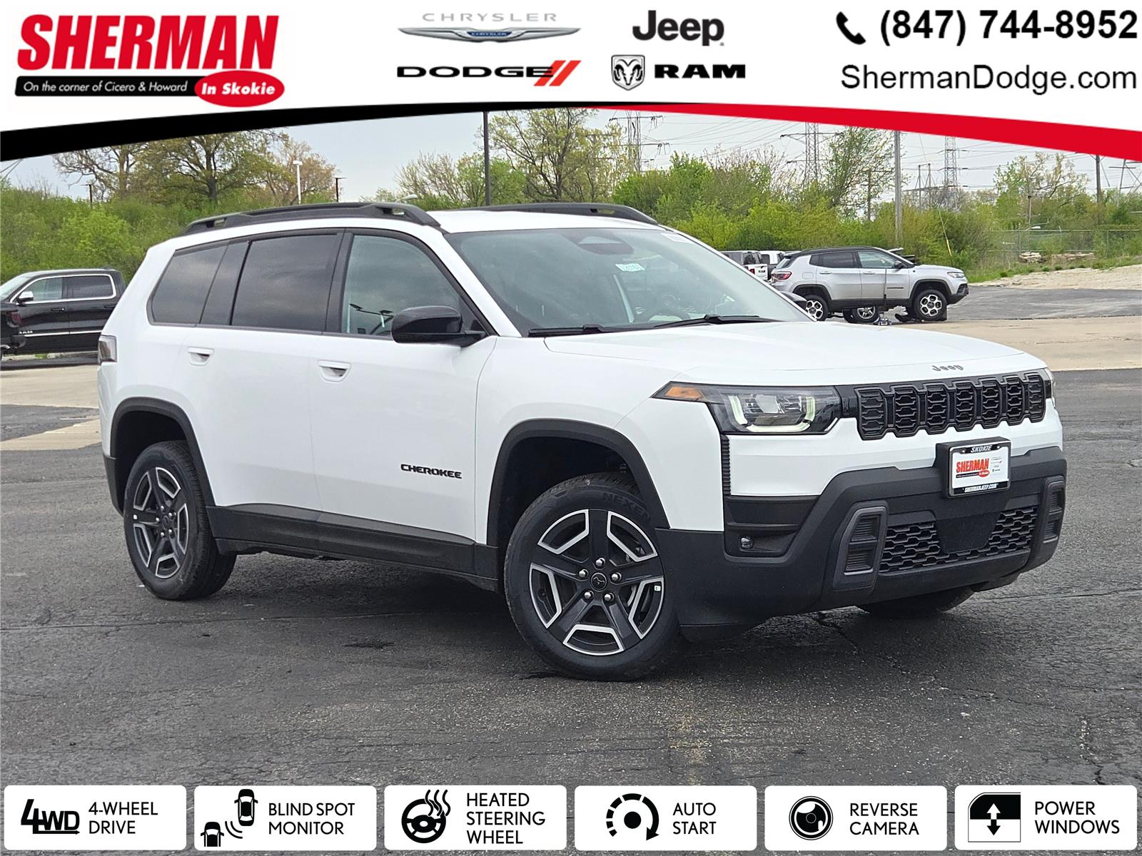 Bright White Clearcoat 2026 Jeep Cherokee Limited 4WD SUV / Crossover Four-Wheel Drive Automatic