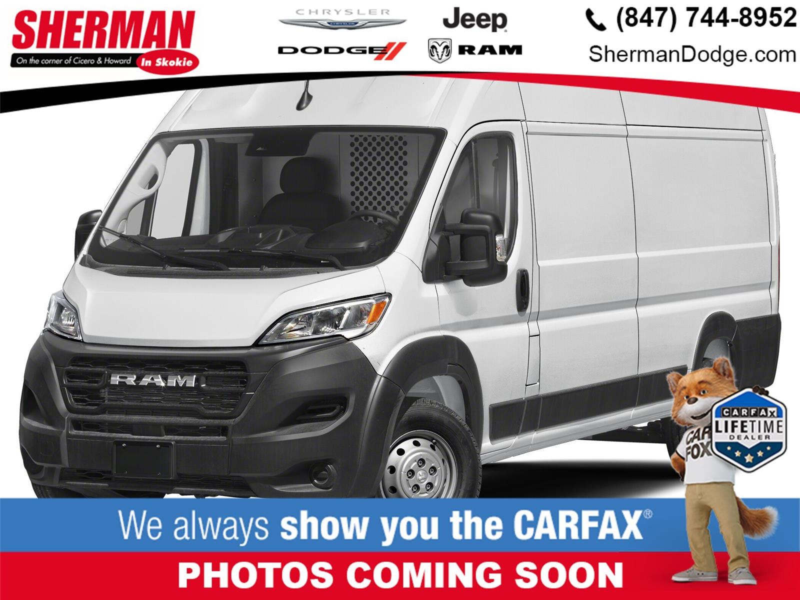 Bright White Clearcoat 2024 RAM ProMaster 3500 Tradesman 159 Super High Roof Extended Cargo Van without Passenger Seat FWD Van Front-Wheel Drive 9-Speed Automatic