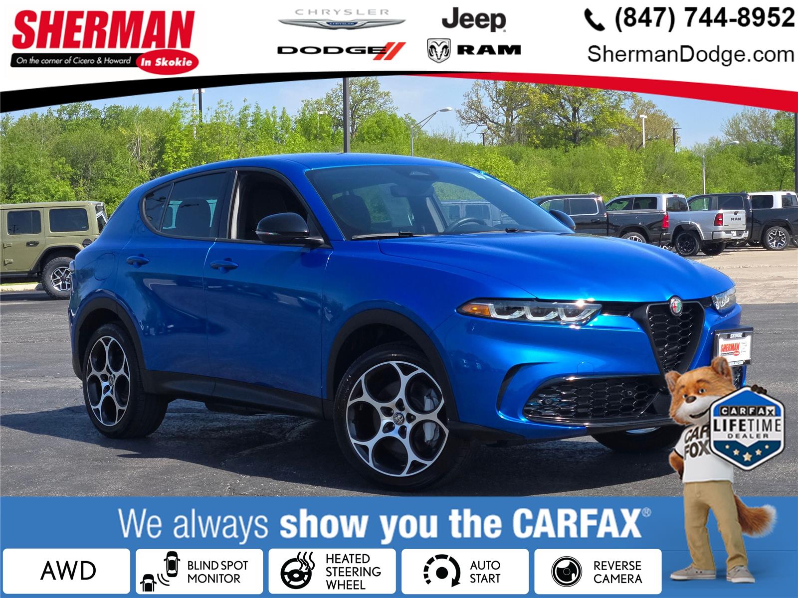 Misano Blue Metallic 2024 Alfa Romeo Tonale Sprint eAWD SUV / Crossover All-Wheel Drive Automatic