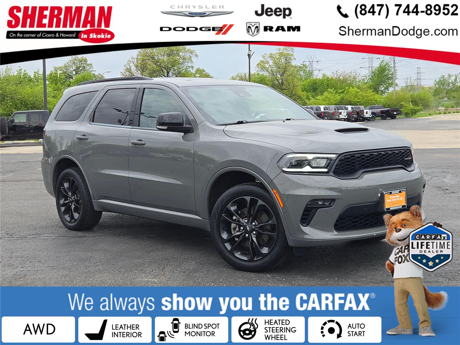 Destroyer Gray Clearcoat 2023 Dodge Durango GT Premium AWD SUV / Crossover All-Wheel Drive 8-Speed Automatic