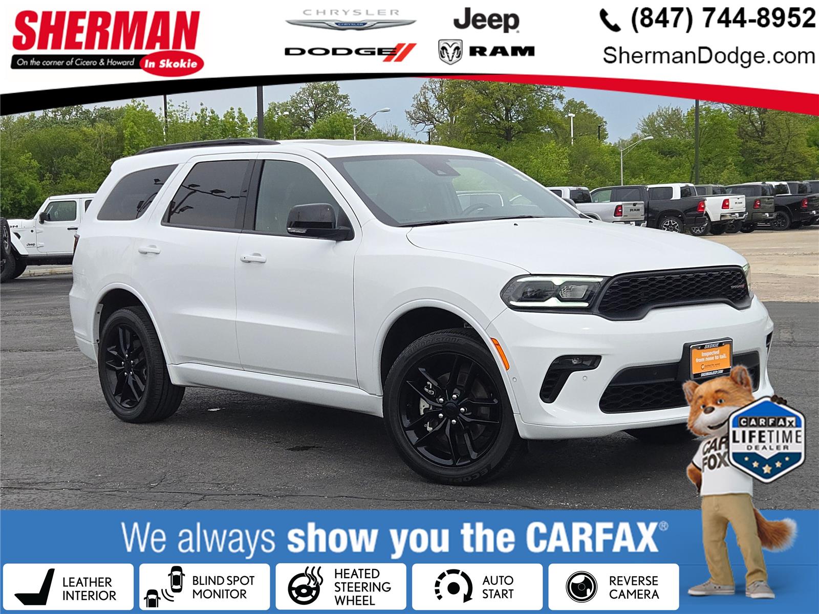 White 2023 Dodge Durango GT AWD SUV / Crossover All-Wheel Drive