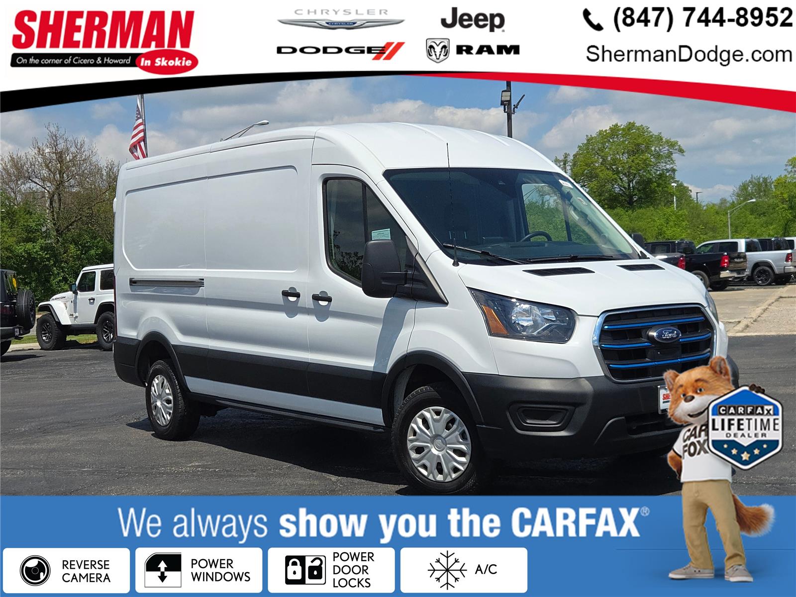 Oxford White 2023 Ford E-Transit 350 Medium Roof RWD Van Rear-Wheel Drive 1-Speed Dual Clutch