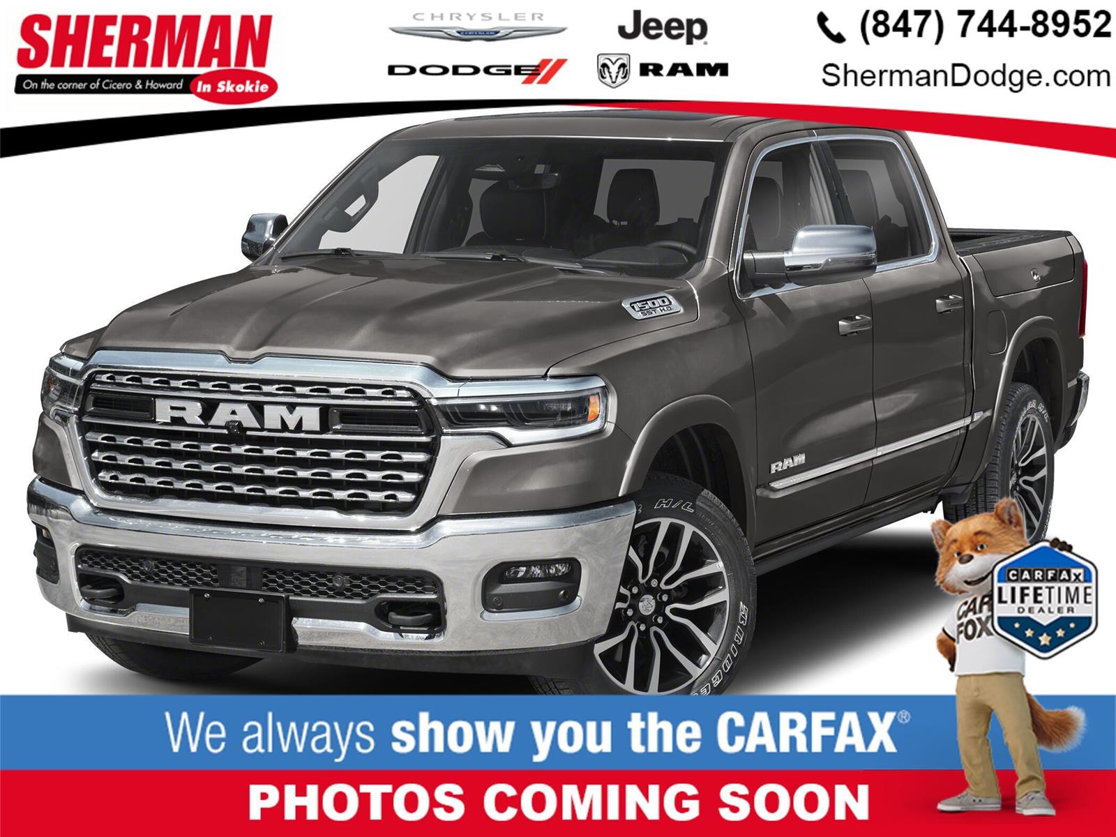 Gray (Granite Crystal Metallic Clearcoat) 2026 RAM 1500 Limited Crew Cab 4WD Pickup Truck Four-Wheel Drive 8-Speed Automatic
