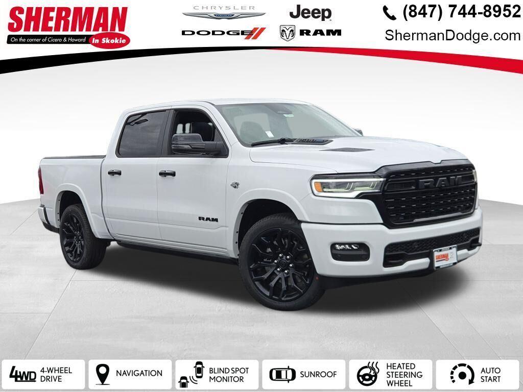 Bright White Clearcoat 2026 RAM 1500 Limited Crew Cab 4WD Pickup Truck Four-Wheel Drive 8-Speed Automatic