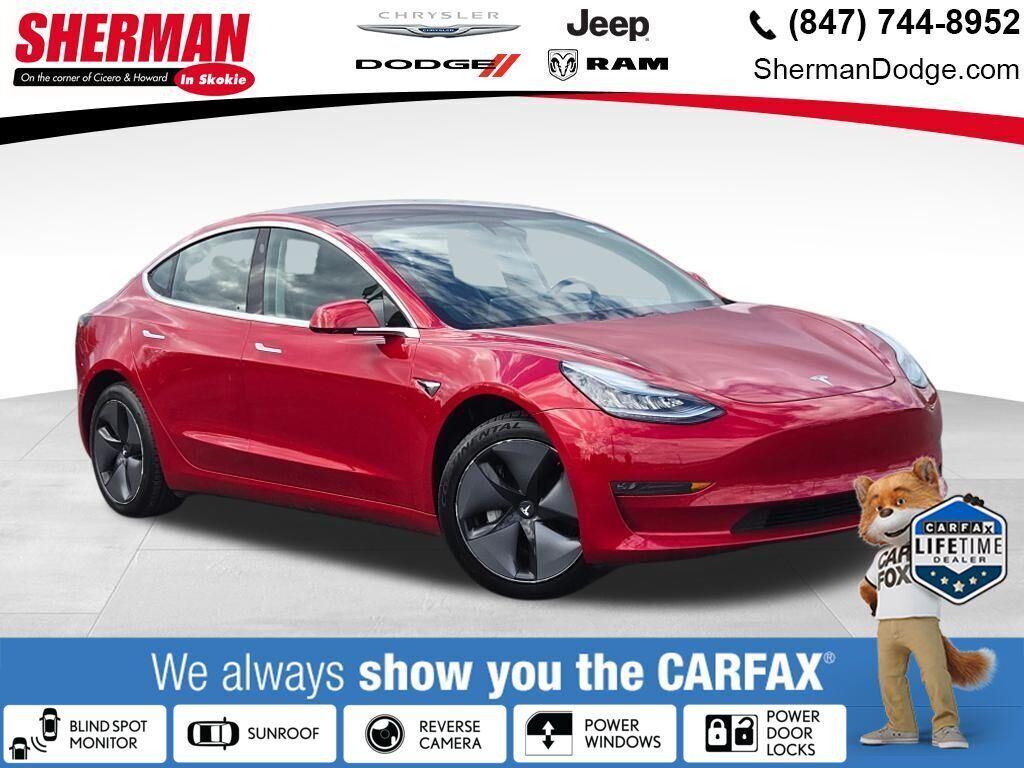 Red 2018 Tesla Model 3