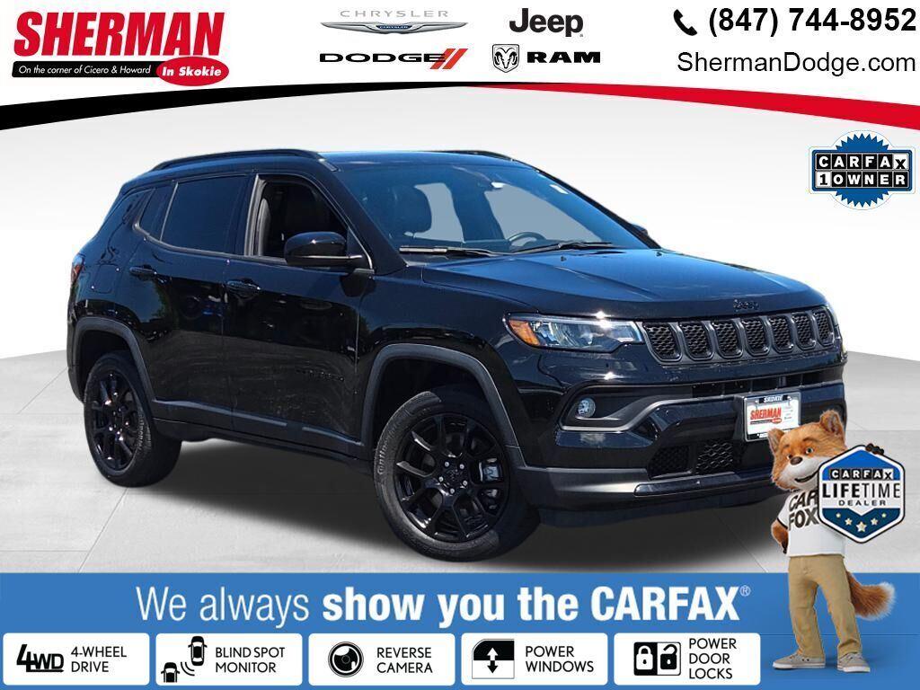 Diamond Black Crystal Pearlcoat 2023 Jeep Compass SUV / Crossover Four-Wheel Drive 8-Speed Automatic
