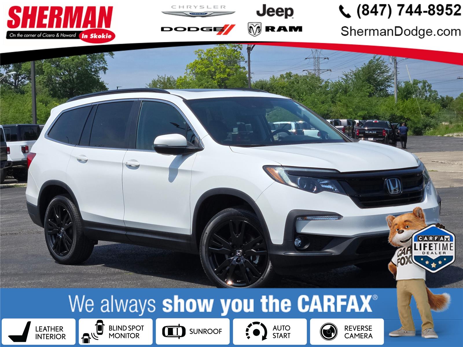 Platinum White Pearl 2022 Honda Pilot SUV / Crossover All-Wheel Drive 9-Speed Automatic