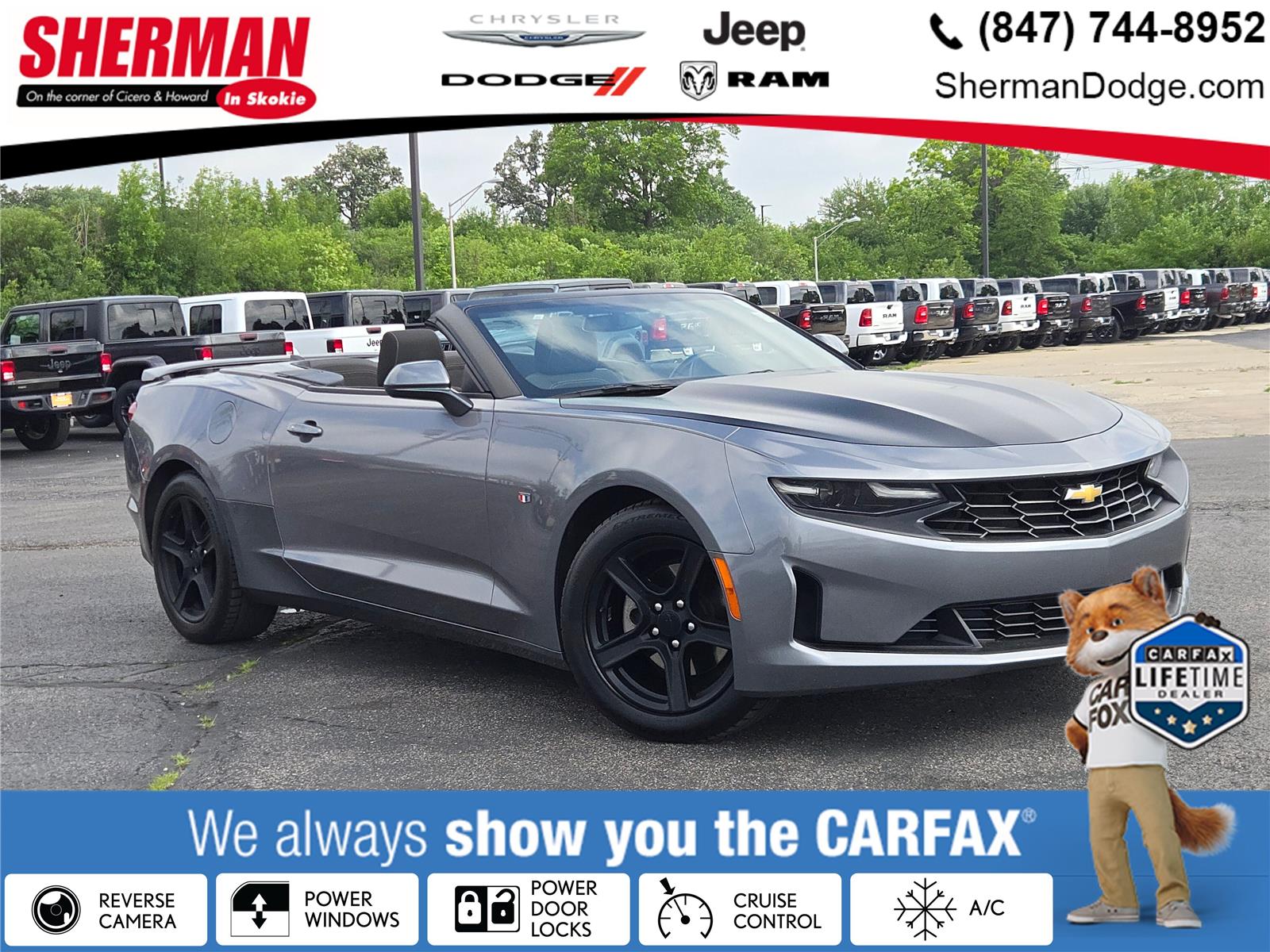Gray 2020 Chevrolet Camaro Convertible Rear-Wheel Drive Automatic