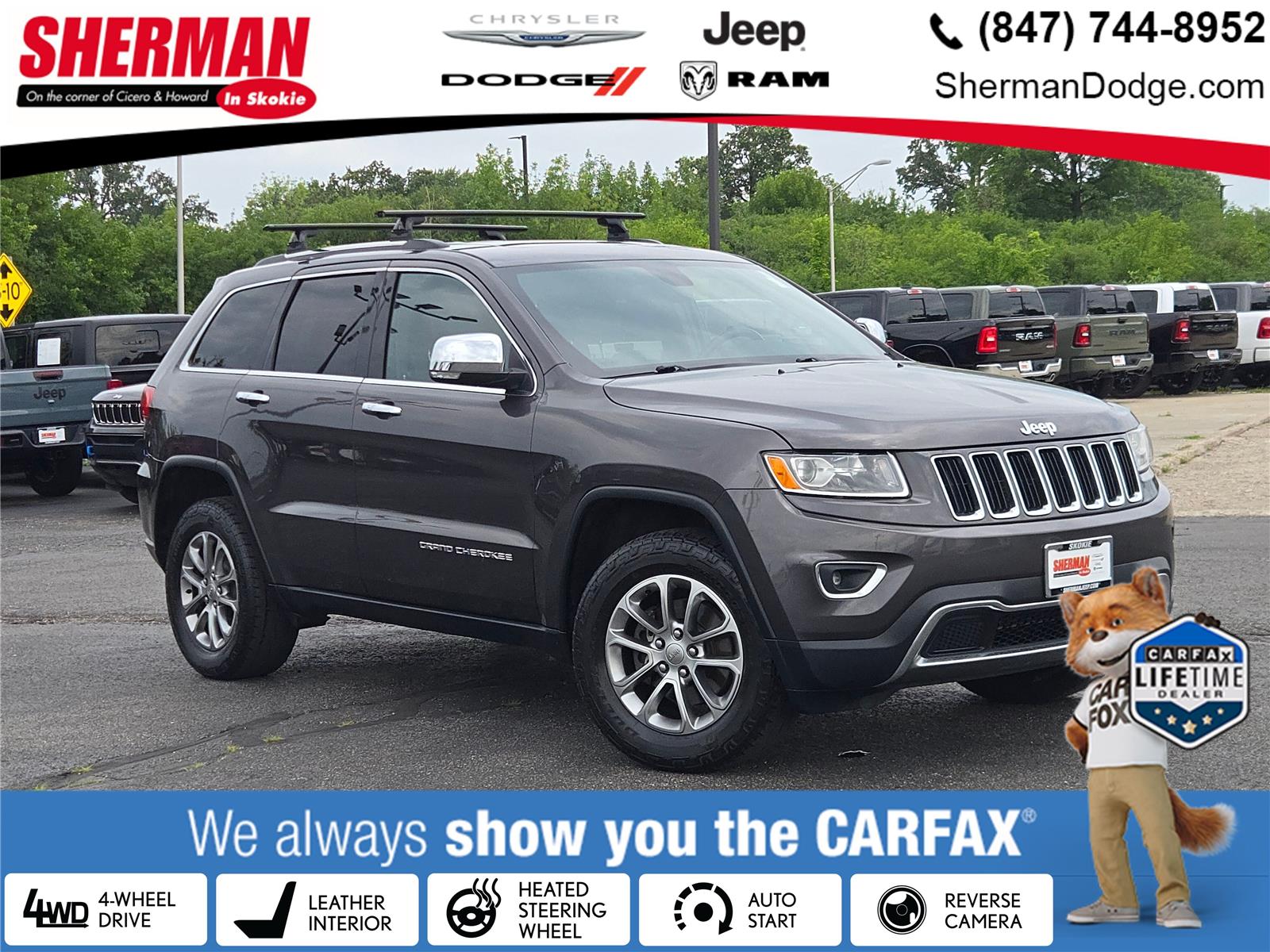 Gray (Granite Crystal Metallic Clearcoat) 2015 Jeep Grand Cherokee SUV / Crossover Four-Wheel Drive 8-Speed Automatic