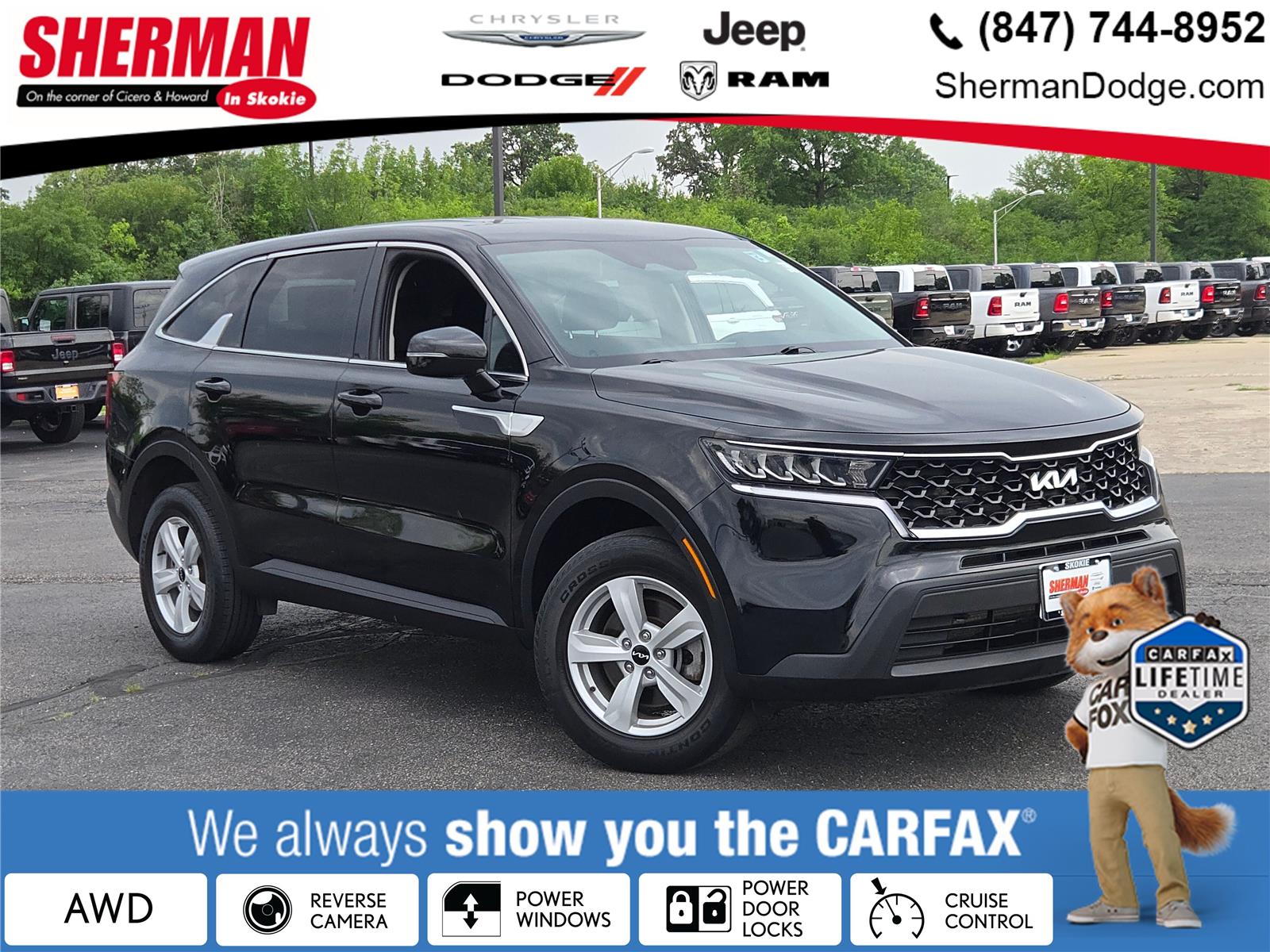 Ebony Black 2022 Kia Sorento SUV / Crossover All-Wheel Drive 8-Speed Automatic