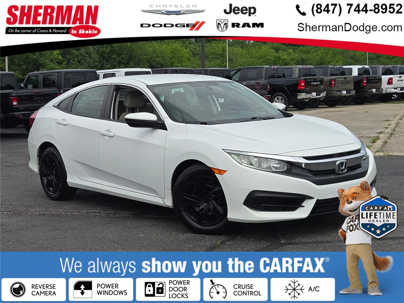 Taffeta White 2018 Honda Civic Sedan Front-Wheel Drive Continuously Variable Transmission
