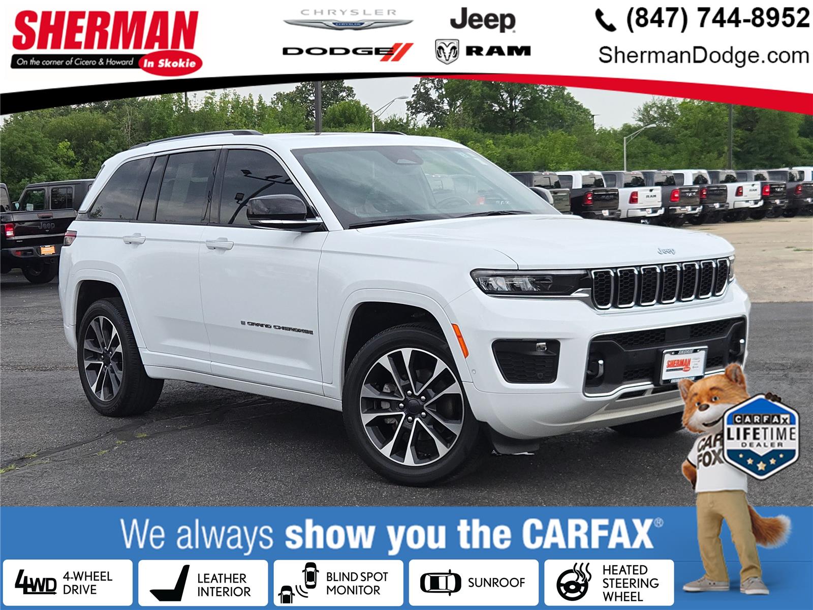 Bright White Clearcoat 2022 Jeep Grand Cherokee SUV / Crossover Four-Wheel Drive 8-Speed Automatic
