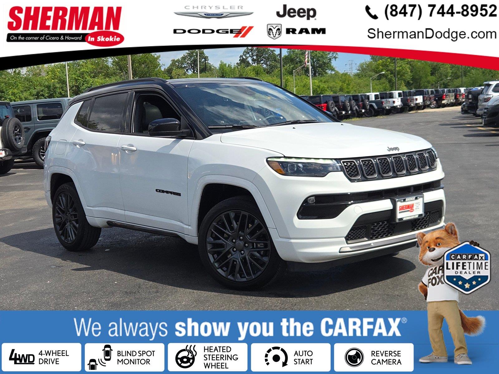 Bright White Clearcoat 2023 Jeep Compass SUV / Crossover Four-Wheel Drive 8-Speed Automatic