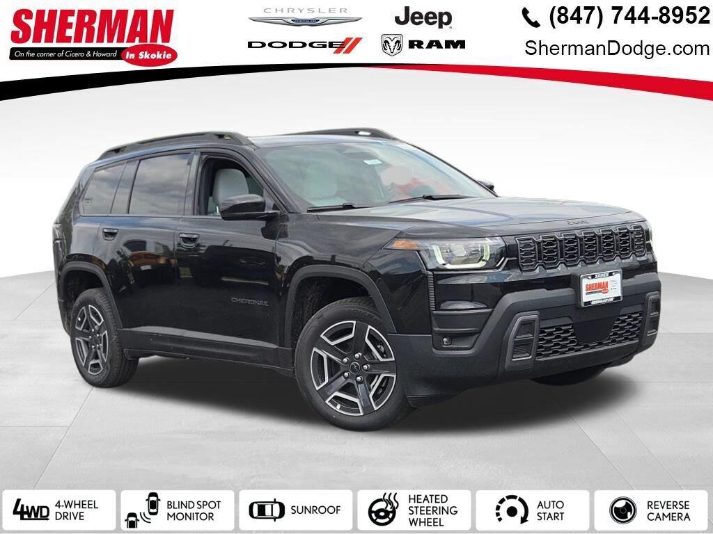 Diamond Black Crystal Pearlcoat 2026 Jeep Cherokee SUV / Crossover Four-Wheel Drive Automatic